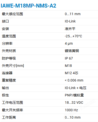 CONTRINEX智能AMS系列传感器