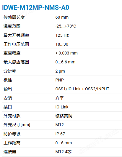 CONTRINEX智能全金属DMS传感器