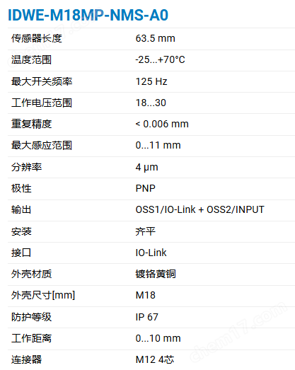 CONTRINEX智能全金属DMS传感器