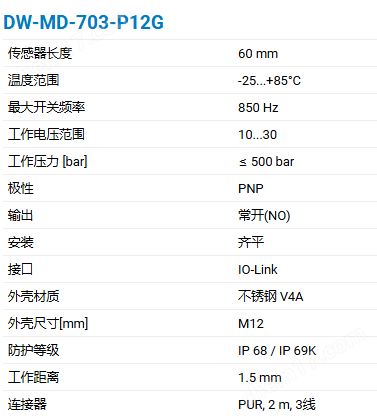 CONTRINEX海洋型全金属电感式传感器