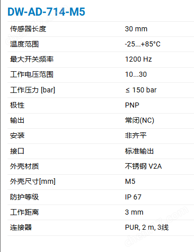 CONTRINEX小型化全金属电感传感器