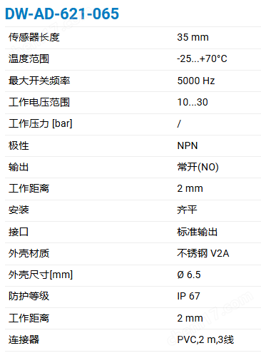 CONTRINEX基础经典非齐平电感式传感器