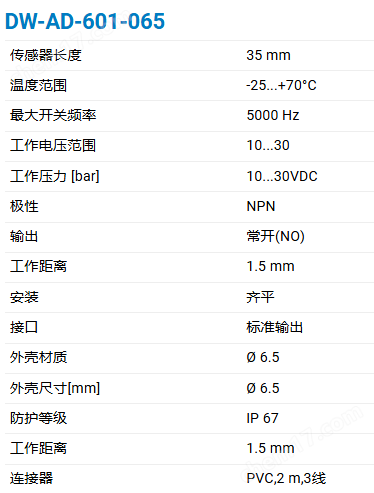 CONTRINEX基础经典非齐平电感式传感器