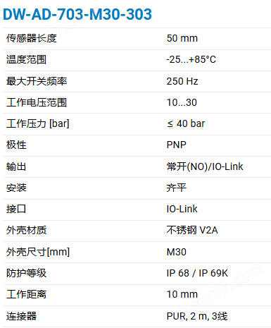CONTRINEX 加强型全金属系列电感式传感器