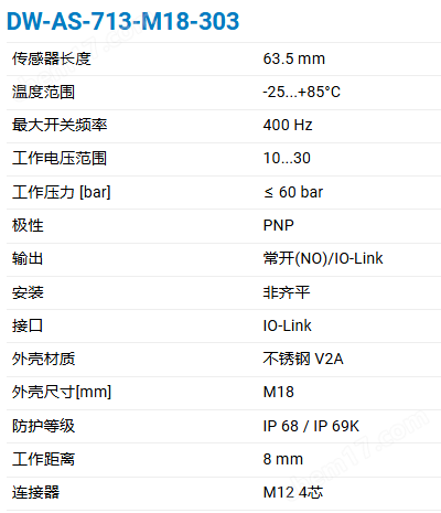 CONTRINEX 加强型全金属系列电感式传感器