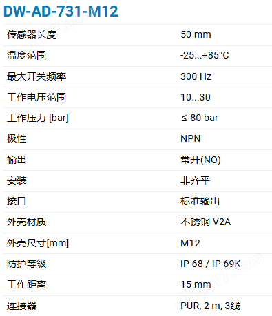 CONTRINEX 加强型全金属系列电感式传感器